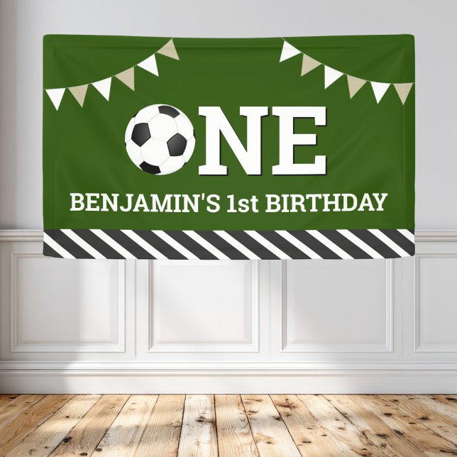 Personalised Soccer 1st Birthday Party Banner (Creator Uploaded)
