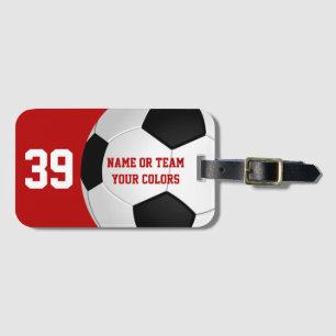 Personalised Soccer Bag Tags, Your Text and Luggage Tag