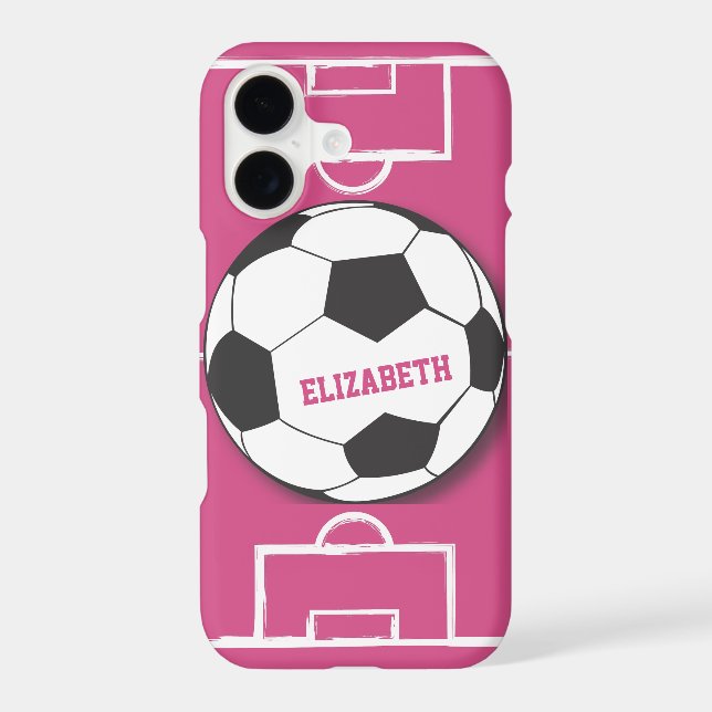 Personalised Soccer Ball and Field Pink (Back)