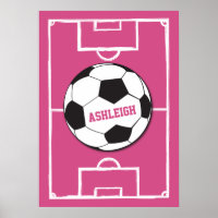 Personalised Soccer Ball and Field Pink