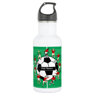Personalised soccer ball and players 532 ml water bottle