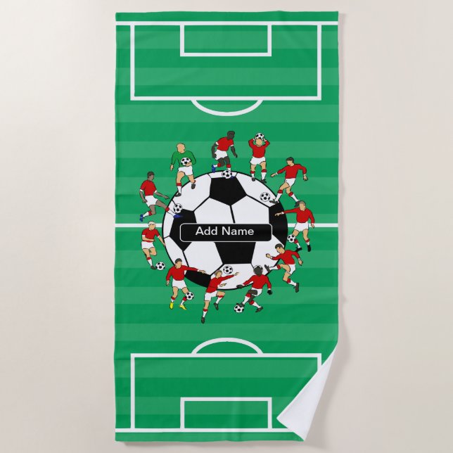 Personalised soccer ball and players beach towel (Front)