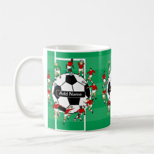 Personalised soccer ball and players coffee mug