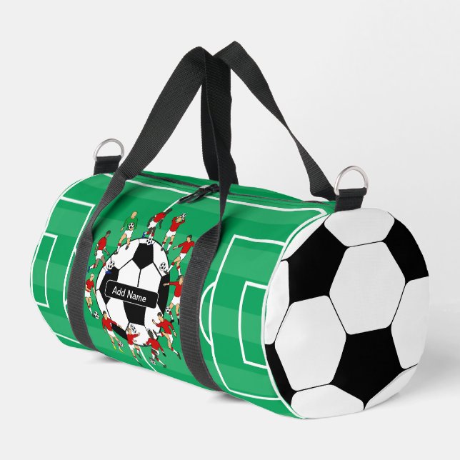 Personalised soccer ball and players duffle bag (Left Corner)