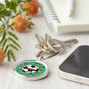 Personalised soccer ball and players key ring