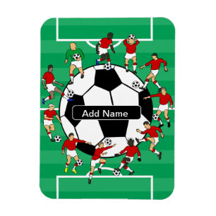 Personalised soccer ball and players magnet