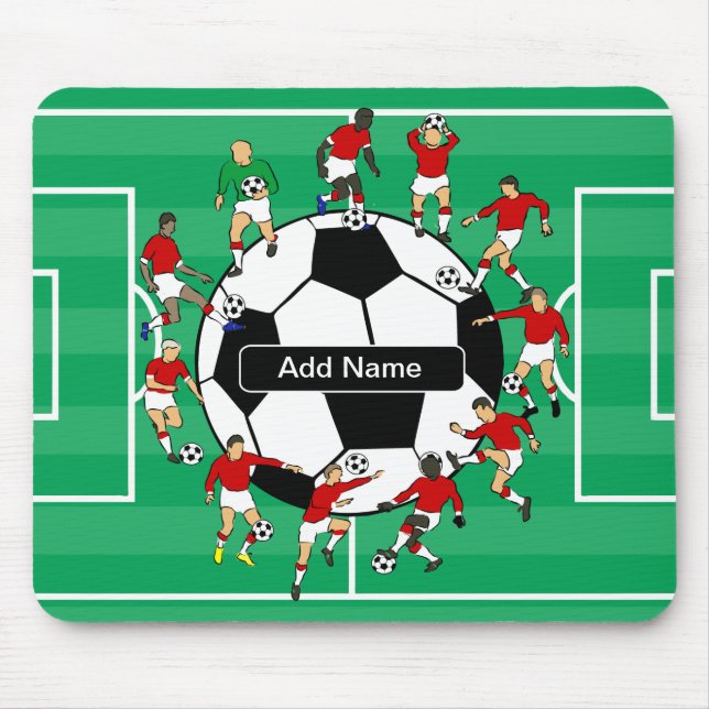 Personalised soccer ball and players mouse mat (Front)