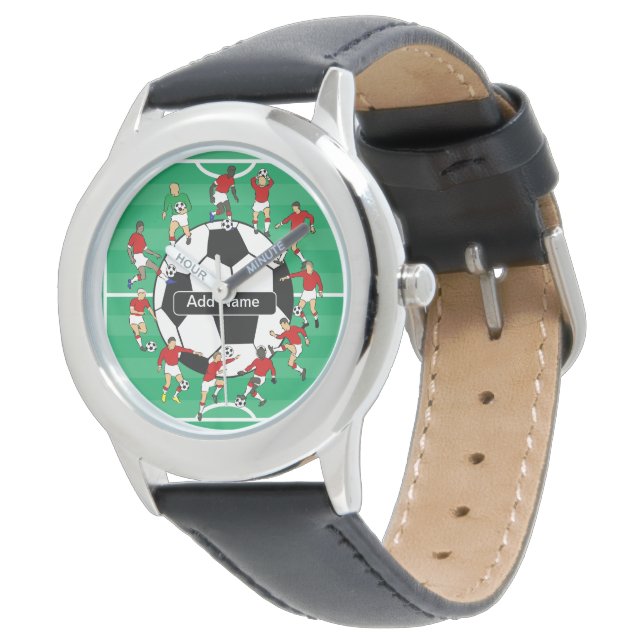 Personalised soccer ball and players watch (Angled)