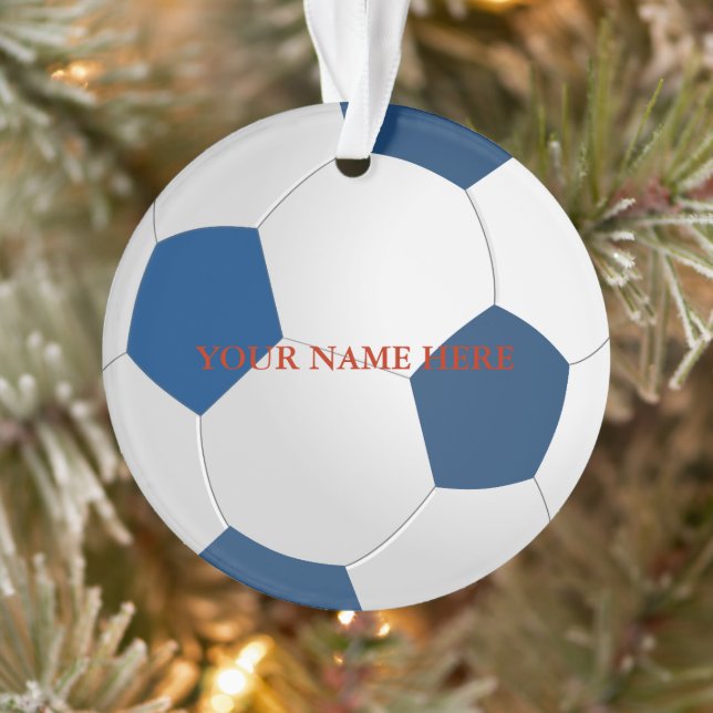 Personalised Soccer Ball Name Christmas Ornament (Tree)