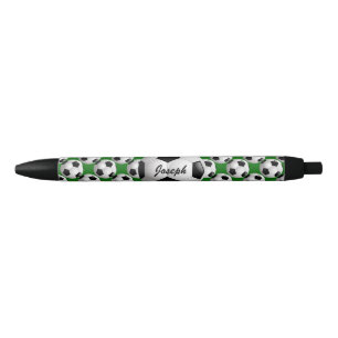 Personalised Soccer Ball on Football Pattern Black Ink Pen