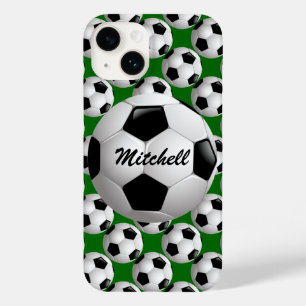 Personalised Soccer Ball on Football Pattern Case-Mate iPhone 14 Case