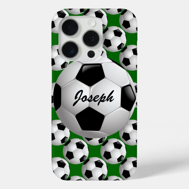Personalised Soccer Ball on Football Pattern Case-Mate iPhone Case (Back)