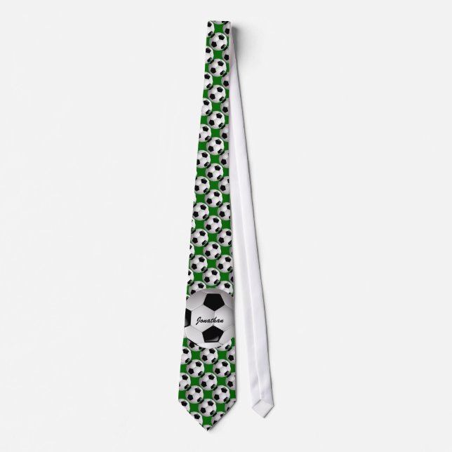 Personalised Soccer Ball on Football Pattern Tie (Front)