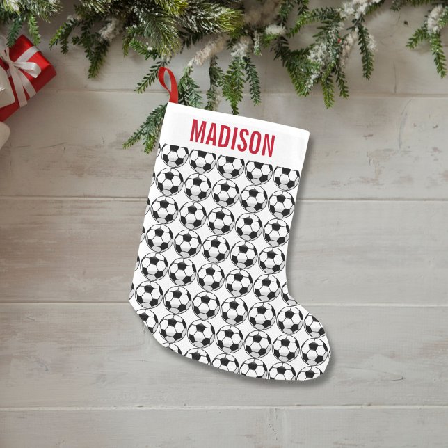 Personalised Soccer Ball Pattern Custom Small Christmas Stocking (Creator Uploaded)