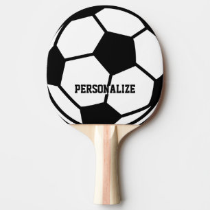 Personalised soccer ball print ping pong paddle