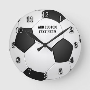 Personalised Soccer Ball Round Clock