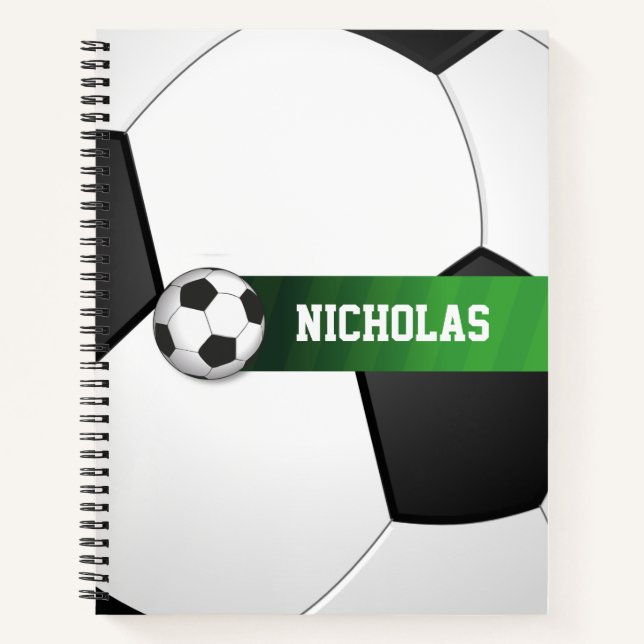 Personalised Soccer Ball Sports Fan Notebook (Front)