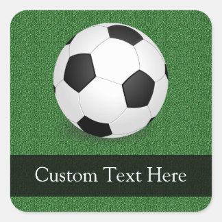 Personalised Soccer Ball Square Sticker