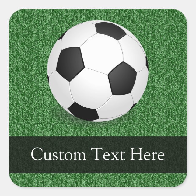 Personalised Soccer Ball Square Sticker (Front)