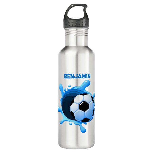 Personalised Soccer Ball Water Bottle (Front)
