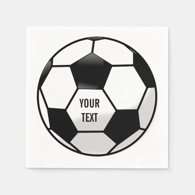 Personalised Soccer Ball with Custom Text Napkin (Front)