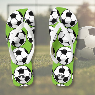 Personalised Soccer Ball with Team Name and Number Flip Flops