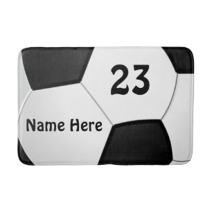 Personalised Soccer Bath Mat Your Name and Number