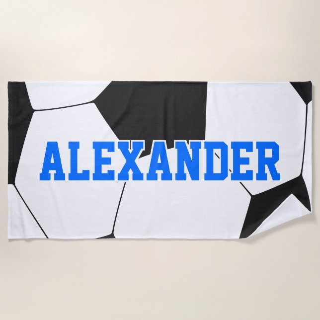Personalised Soccer Beach Towel (Front)