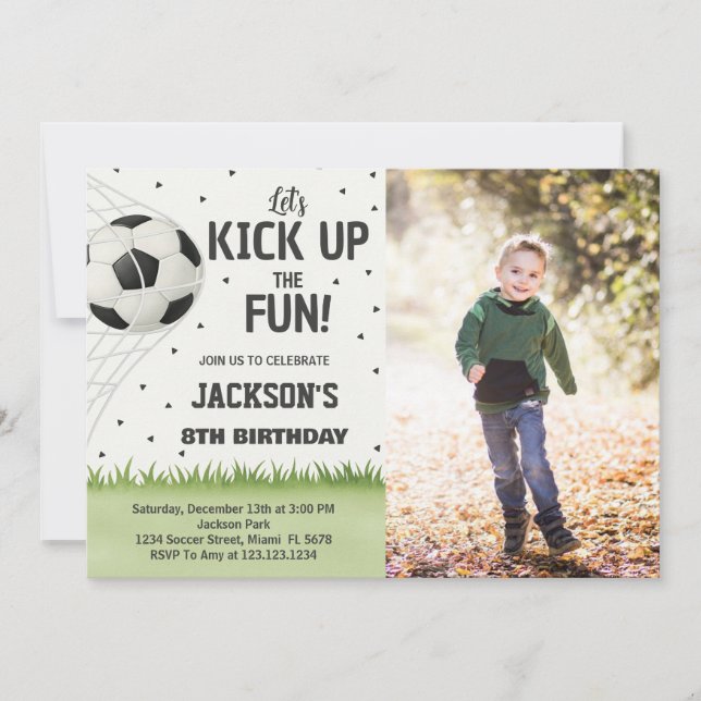 Personalised Soccer Birthday Invitation (Front)