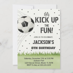 Personalised Soccer Birthday Invitation