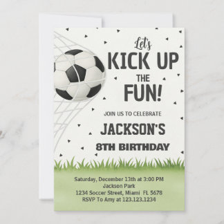 Personalised Soccer Birthday Invitation