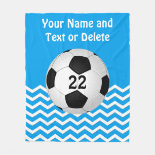 Personalised Soccer Blanket, Your Text and Colours Fleece Blanket