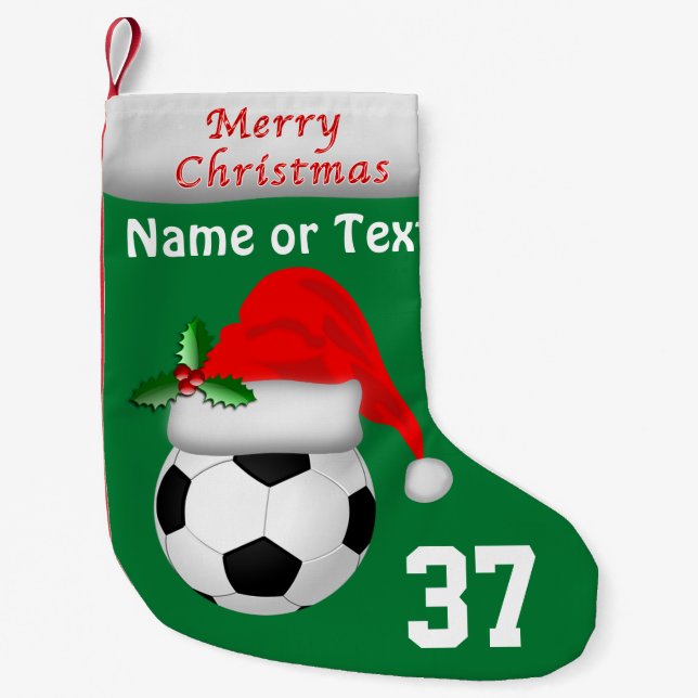 Personalised Soccer Christmas Stockings 2 Text Box (Front)