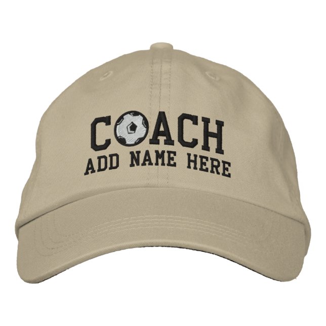 Personalised Soccer Coach Cap (Front)