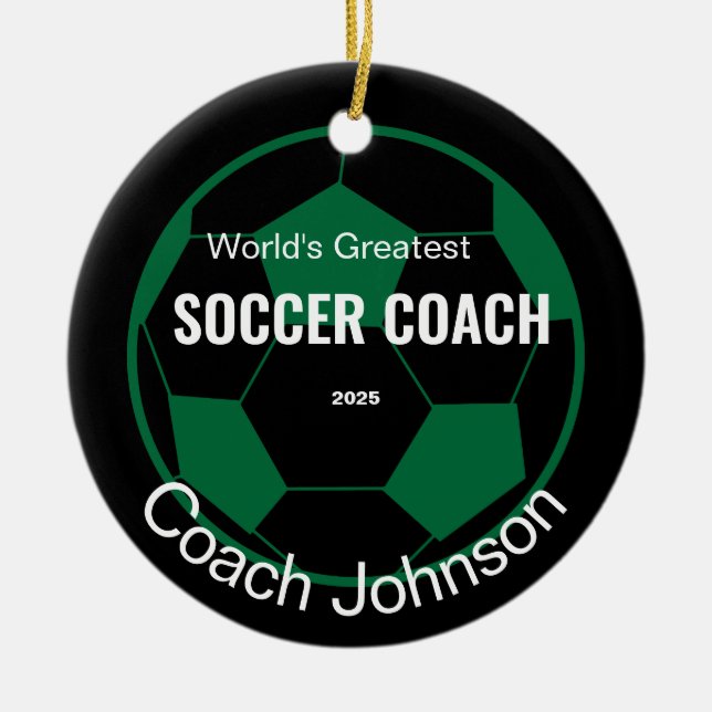 Personalised Soccer Coach  Ornament (Front)