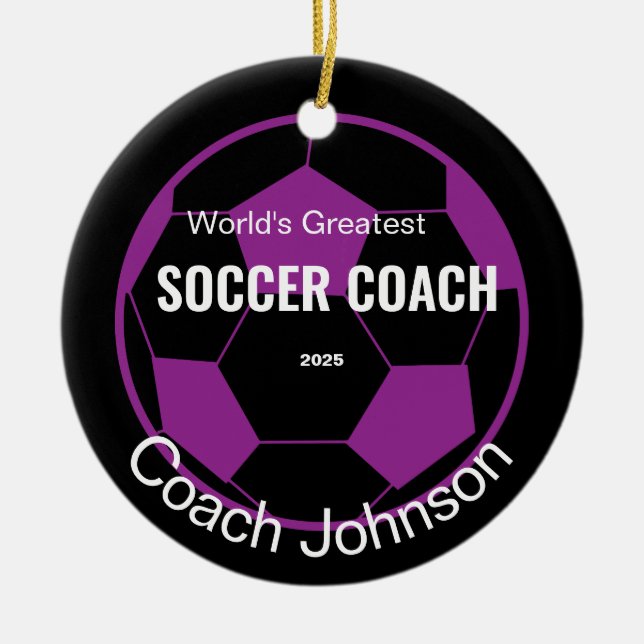 Personalised Soccer Coach  Ornament (Front)