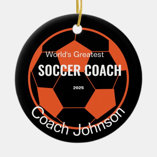Personalised Soccer Coach  Ornament (Front)