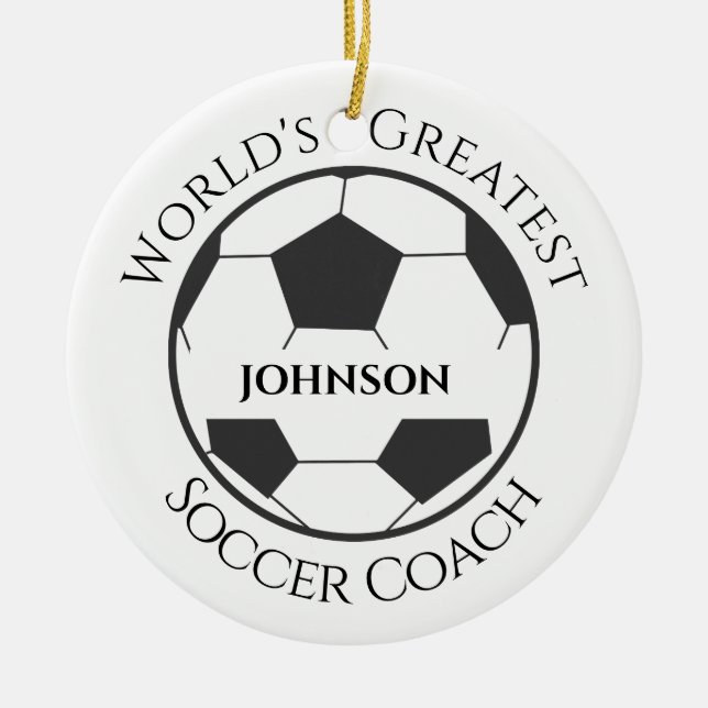 Personalised Soccer Coach  Ornament (Front)