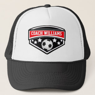 Personalised Soccer Coach Star Emblem Trucker Hat