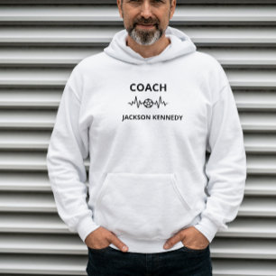 Personalised soccer coach typography custom name hoodie