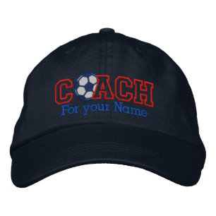 Personalised Soccer Coach with your name Embroidered Hat