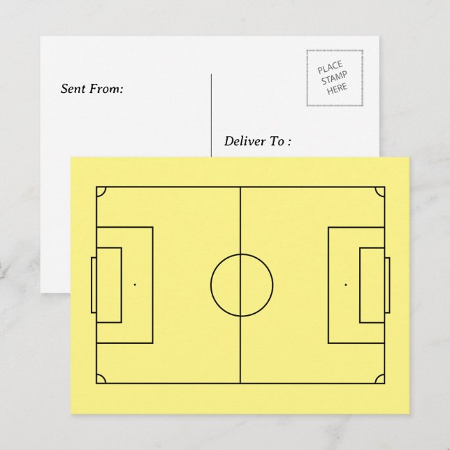 Personalised Soccer Field Postcard (Front/Back)