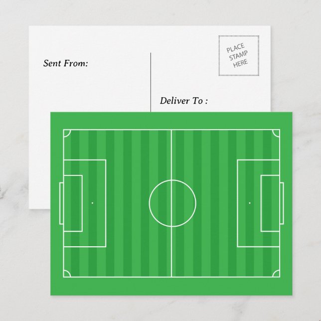 Personalised Soccer Field Postcard (Front/Back)