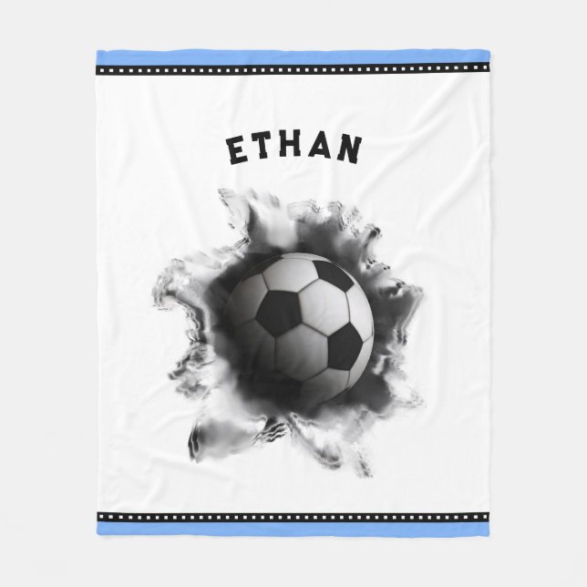 Personalised Soccer Fleece Blanket (Front)