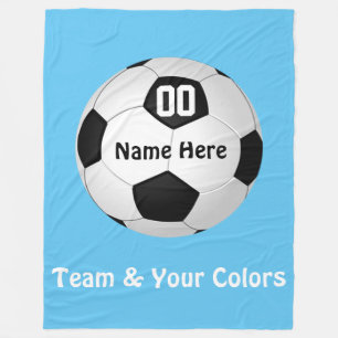 Personalised Soccer Fleece Blanket in Your Colours