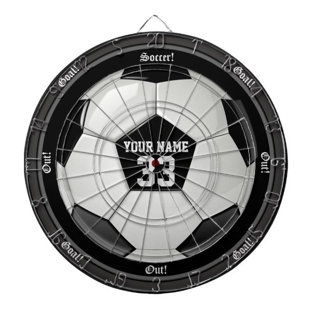 Personalised Soccer (Football) Name and Number Dartboard (Front)