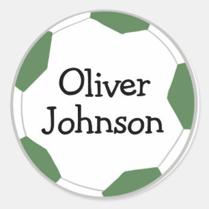 Personalised Soccer Football School Name  Classic Round Sticker