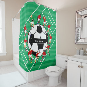 Personalised Soccer football Shower Curtain