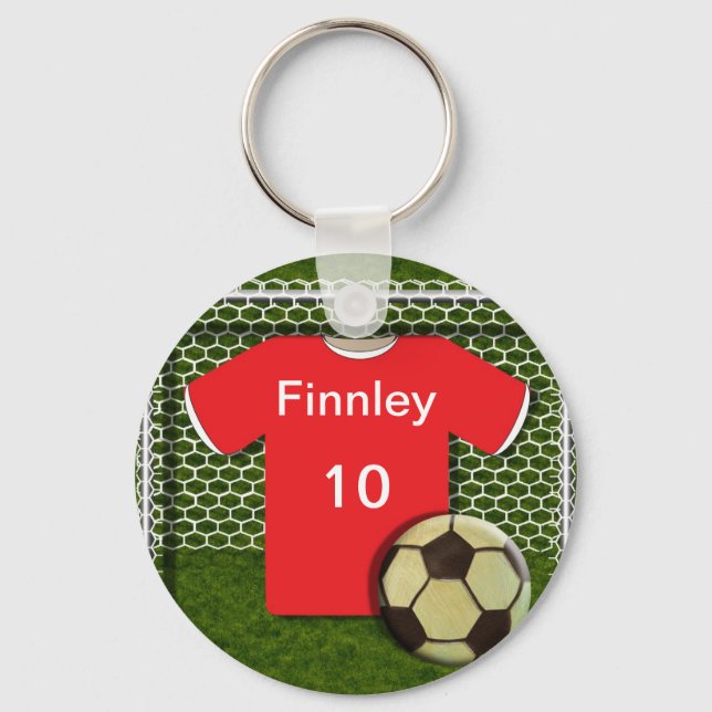 Personalised Soccer Football Themed Keychain (Front)