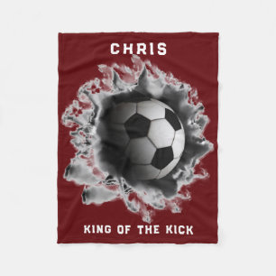 Personalised Soccer Gift Fleece Blanket